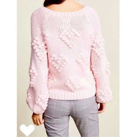 Chaser Pink cable Knit Sweater with Heart Pattern.  NWT Women’s size Small - Picture 3 of 3